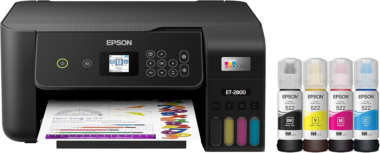 Epson EcoTank ET-2800 Wireless Color All-in-One Cartridge-Free Supertank Printer
